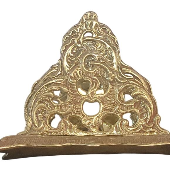VTG Hollywood Regency Letter Mail Holder Brass Desk Organizer Korea - Picture 5 of 9